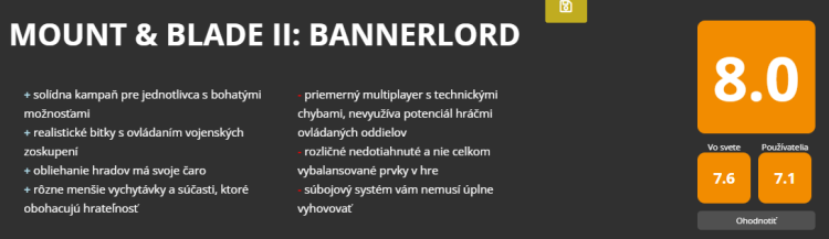بررسی بازی Mount & Blade II: Bannerlord در رسانه SECTOR.sk
