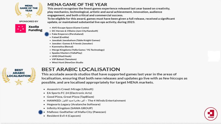 دو بازی ایرانی نامزدهای فستیوال MENA Games Industry Awards 2024